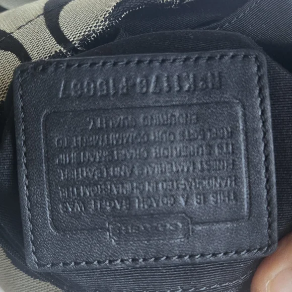 Coach Signature Canvas Shoulder Bag in Black and Gray - Picture 9 of 11